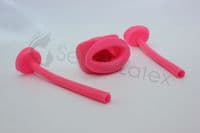 Moulded Latex Rubber Mouth Gag and Nasal Tubes Set