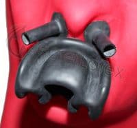 Moulded Latex Rubber Mouth Gag and Nasal Tubes Set