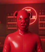 Original Latex Pig Hood - Red