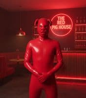 Original Latex Pig Hood - Red