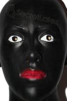 Painted Eyes Black Latex Hood