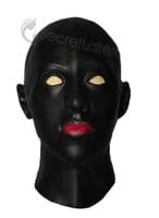 Painted Eyes Black Latex Hood