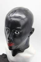 Painted Eyes Black Latex Hood
