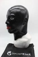 Painted Eyes Black Latex Hood