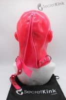Pink Extra Thick Latex Feminine Hood (with Padlock Collar)