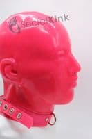 Pink Extra Thick Latex Feminine Hood (with Padlock Collar)