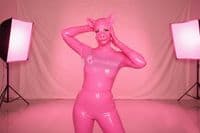 Pink Latex Piglet Hood (Moulded Pig)