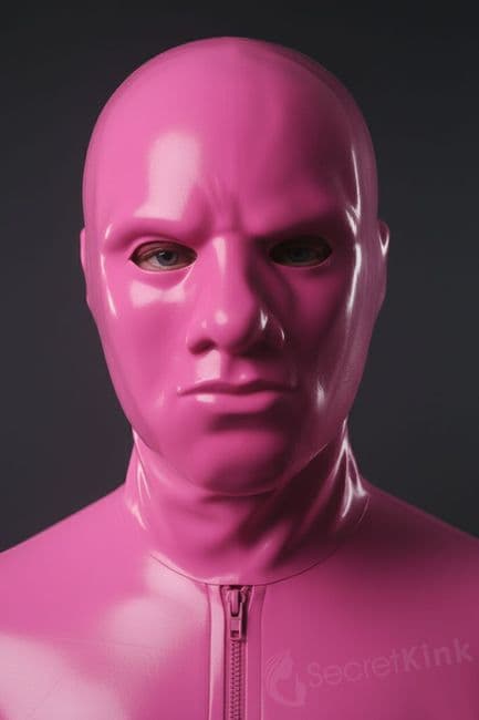 Pink Masculine Latex Hood