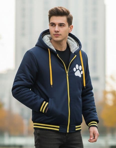 Puppy Print Fleece Lined Coat