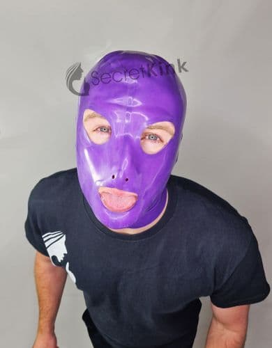 Purple Latex Hood Handmade
