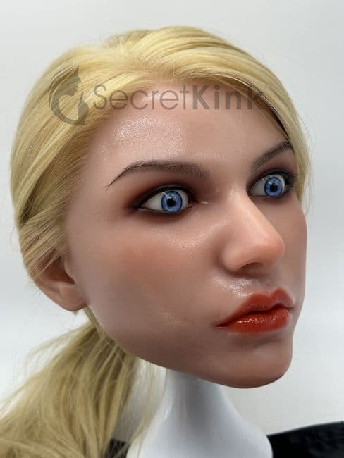 Silicone Ultra Realistic Sex Doll Head Blonde Moving Mouth