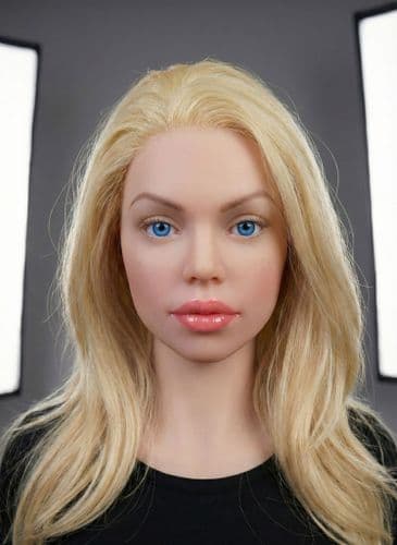 Silicone Ultra Realistic Sex Doll Head Blonde (Moving Mouth) (Style 2)