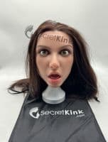Silicone Ultra Realistic Sex Doll Head Brunette (Moving Mouth)