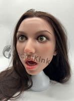 Silicone Ultra Realistic Sex Doll Head Brunette (Moving Mouth)