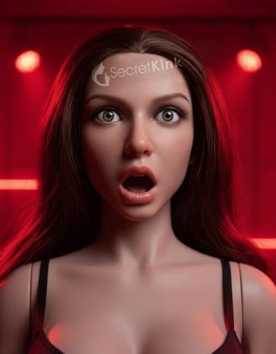 Silicone Ultra Realistic Sex Doll Head Brunette (Moving Mouth)