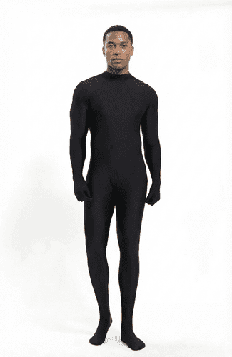 Unisex Black Spandex Bodysuit Full Body Suit Back Zipper Stretchy Nylon Catsuit