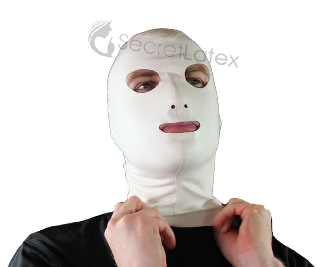White Latex Hood Handmade