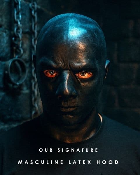 masculine feminine latex mask hood gimp kink