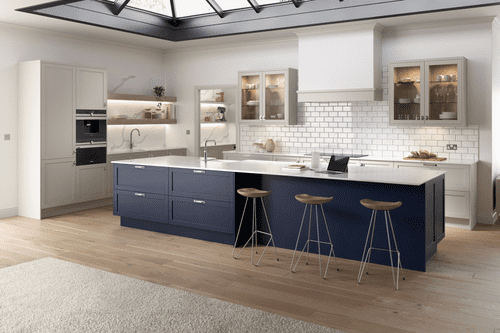 Chippendale Monarch Painted Kitchen - 8 Piece Straight Layout Example