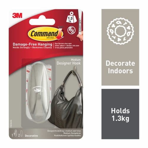 Command™ Decorative Hook - 1 hook, 2 medium strips
