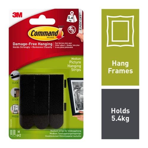 Command Picture Hanging Strips Black - Medium