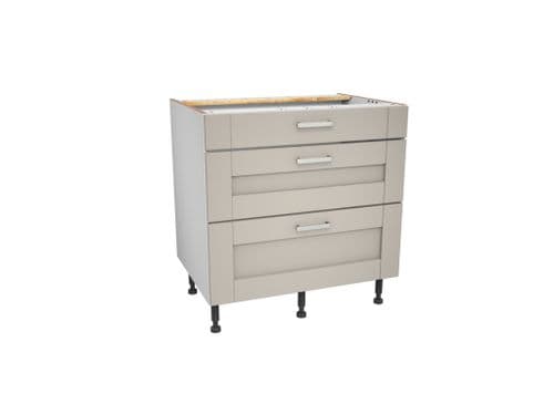Gower Rapide Verona Pebble 3 Drawer Unit - 800mm