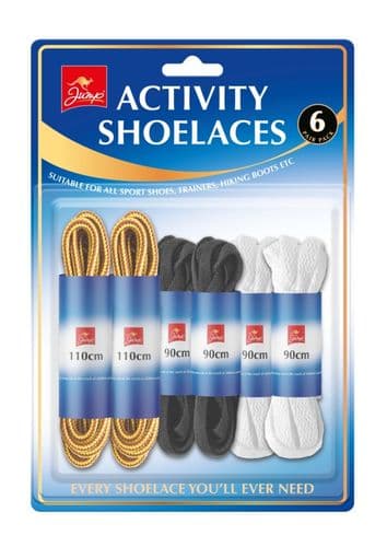 Jump Activity Shoe Laces - Pack 6