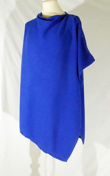 Plain Convertible Ponshawl ~ Electric Blue