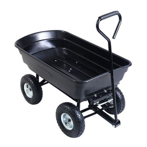 Garden Dump Cart 75L 300kg Wheelbarrow Tipping Trolley Truck Trailer