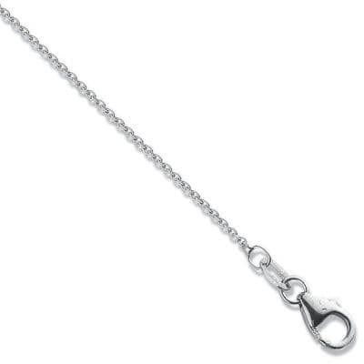 18ct White Gold 16 Inch 1.1mm Rolo Chain