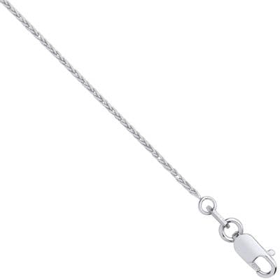 18ct White Gold 18 Inch 1mm Spiga Chain