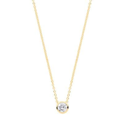18ct Yellow Gold 0.25ct Sliding Rubover Diamond Pendant