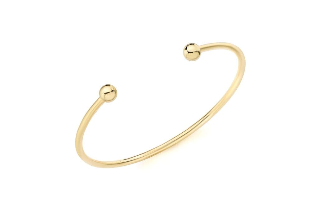 18ct Yellow Gold 2 5mm Tube 62mm x 50mm Torque Bangle