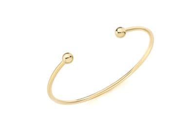 18ct Yellow Gold 2.5mm Tube 62mm x 50mm Torque Bangle