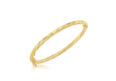 18ct Yellow Gold 3mm Twist Oval 44mm x 37mm Baby Bangle