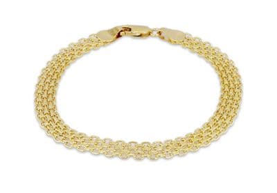 18ct Yellow Gold 4.3mm-6.5mm Graduated Bismark Bracelet 19cm/7.5