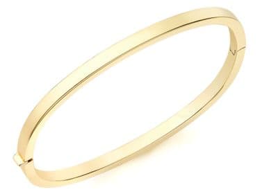 18ct Yellow Gold 4mm Rectangular-Tube Bangle