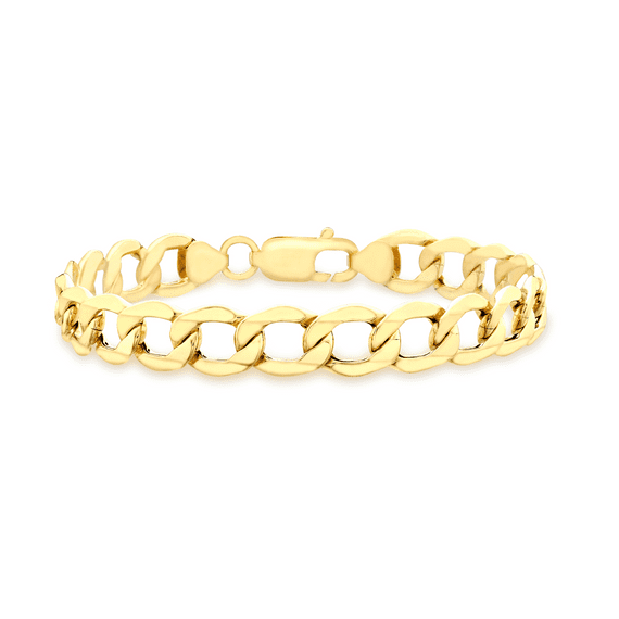 18ct Yellow Gold 6-Sided 6.3mm Curb Chain Bracelet 21.5cm/8.5