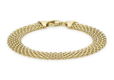 18ct Yellow Gold 9mm Bismark Bracelet 19cm/7.5