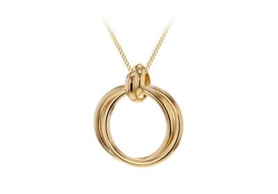 18ct Yellow Gold Bail with 16.5mm Double Circle Pendant