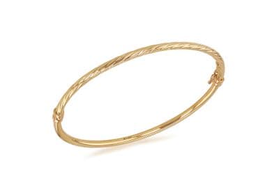 18ct Yellow Gold Half Twisted Bangle