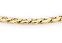 18ct Yellow Gold Hollow 6-Sided 5mm Curb Chain Bracelet 21.5cm/8.5