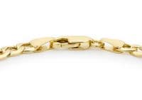 18ct Yellow Gold Hollow 6-Sided 5mm Curb Chain Bracelet 21.5cm/8.5