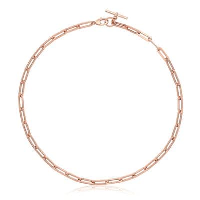 9ct Rose Gold 17 Inch  T-Bar Necklace