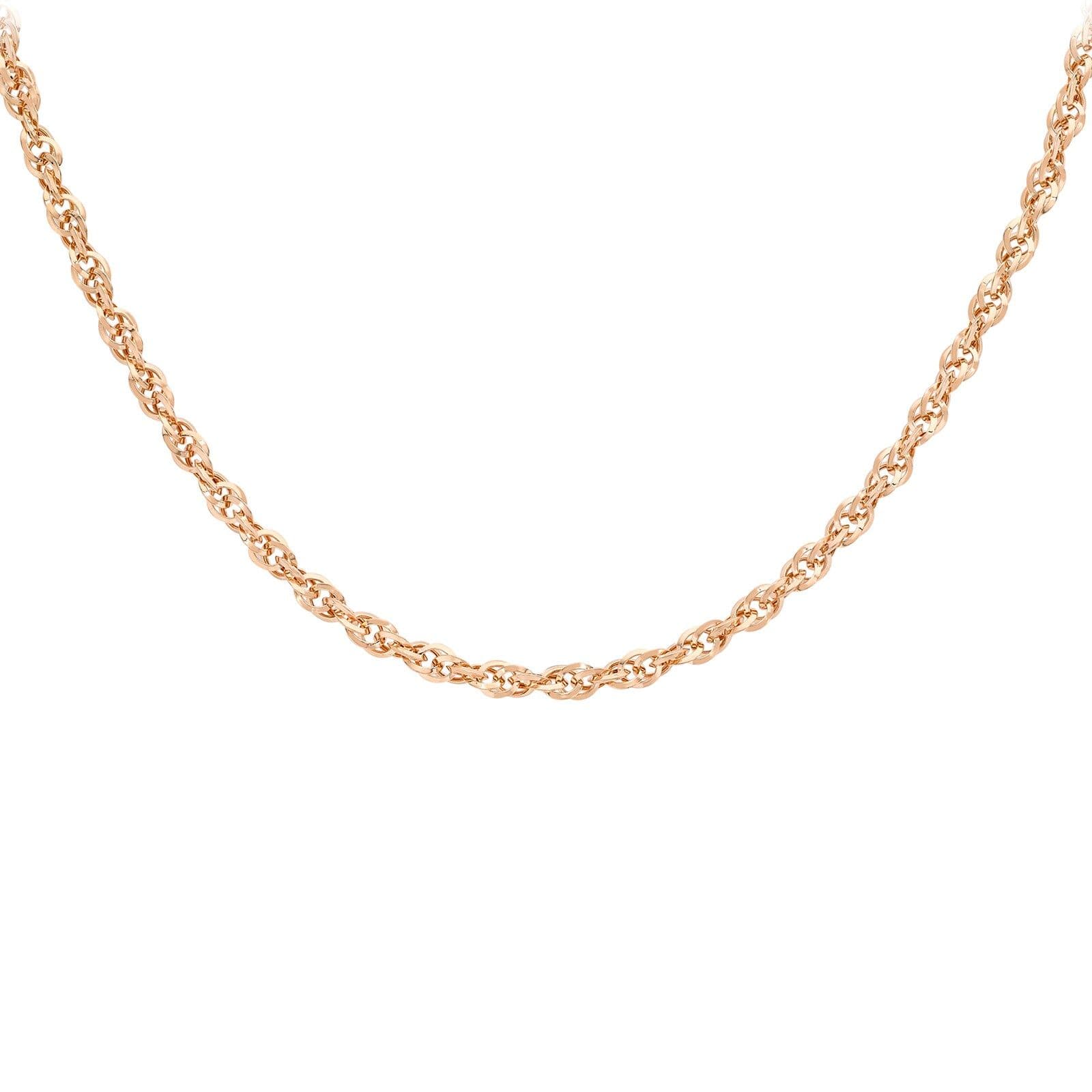 9ct Rose Gold 20 Inch 1mm Prince of Wales Chain