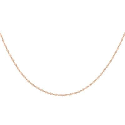 9ct Rose Gold 24 Inch 1.1mm Twist Curb Chain