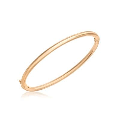 9ct Rose Gold 3.5mm Oval-Tube Bangle