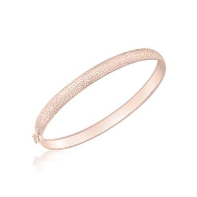 9ct Rose Gold 5.5mm Diamond Cut Flexible Bangle