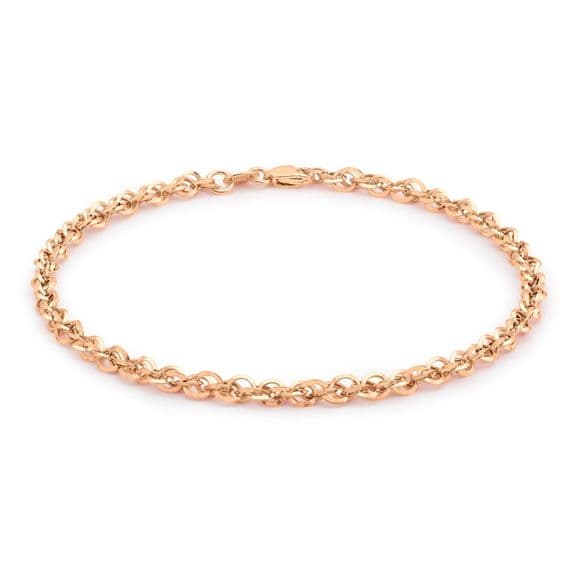 9ct Rose Gold 7.5 Inch 3.1mm Prince Of Wales Bracelet