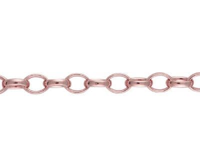 9ct Rose Gold 7.5 inch  6mm Oval Belcher Bracelet